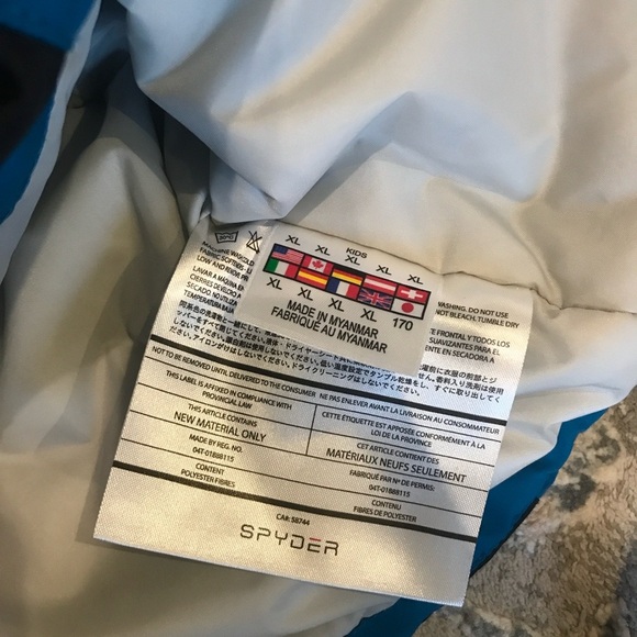 Spyder Blue and Black Puffer Jacket with Insulated Design - Picture 6 of 7